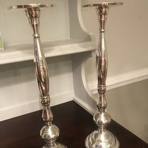 Pottery Barn Silver-plated Candle Holders (2)